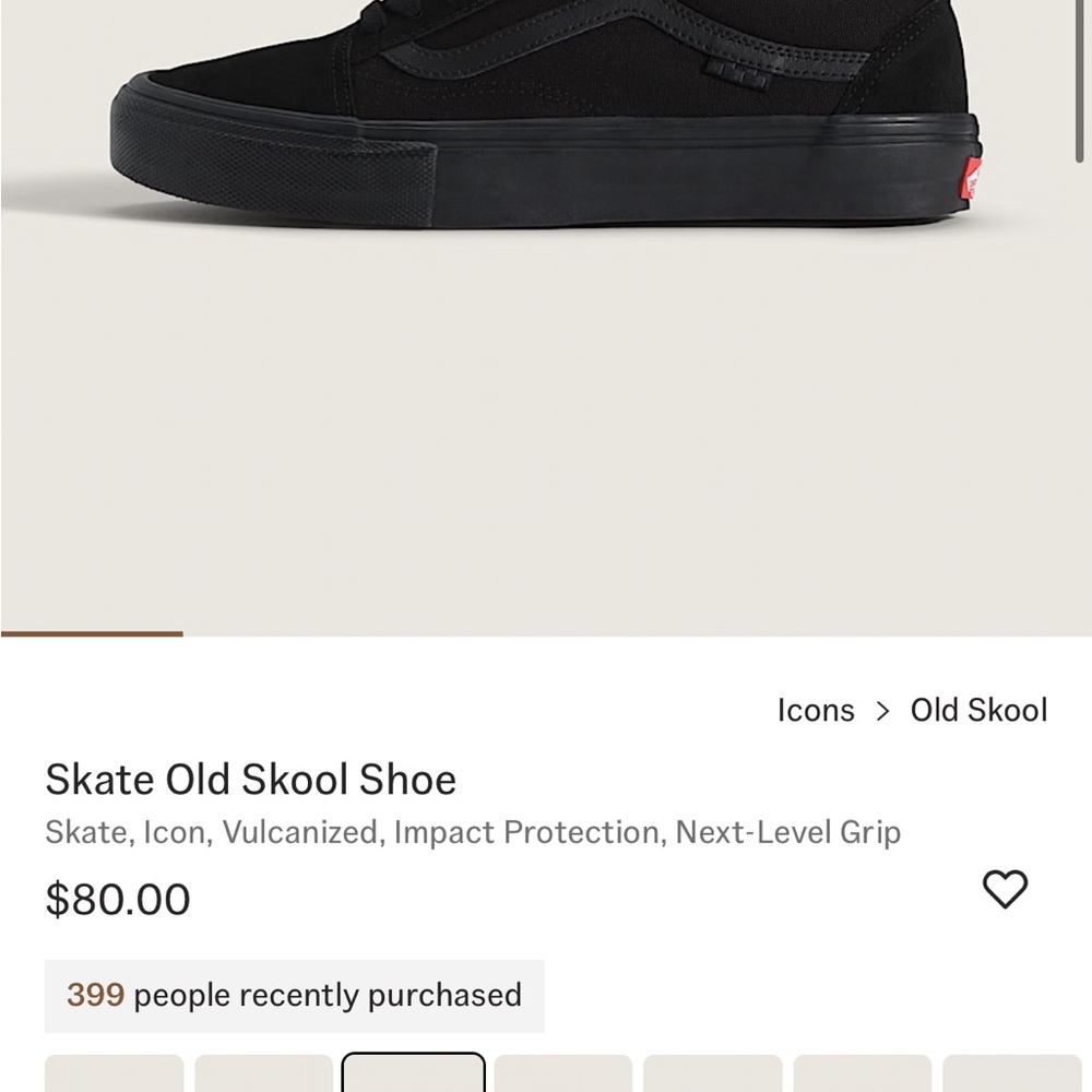 Vans Men’s Black Low-Top Canvas Skate Sneakers - Picture 5 of 5